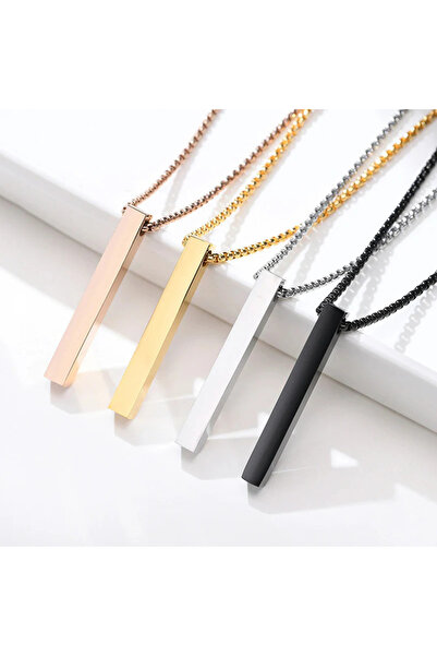 Kracer 18K rose gold plated necklace with bar pendant