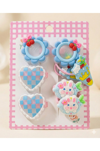 Srctech Set de 5 catarame albastre pentru fete și bebeluși