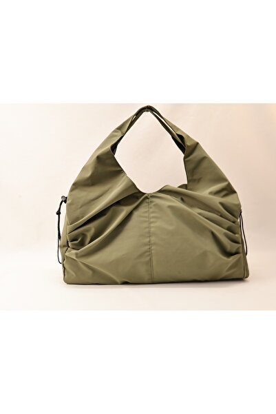 ICONE BAG Icone Zipper Closure, Yoga, Fitness Gym Saddlebag Pleated Sports Shoulder Bag Khaki