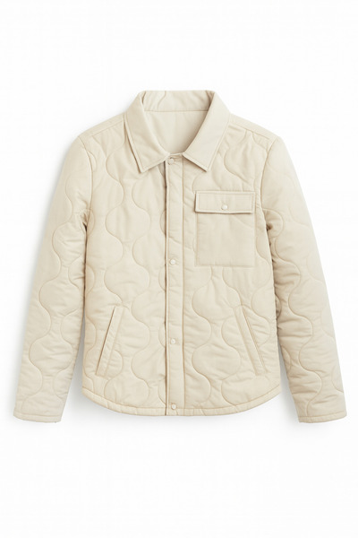 FREZZBİ Men's Quilted Shirt Collar Coat