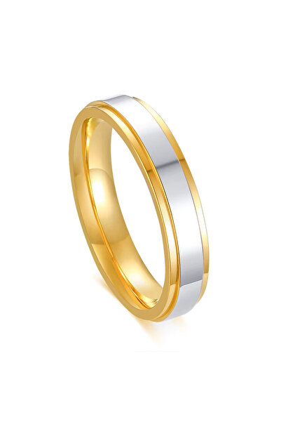 Kracer 18K gold plated 4mm ring with silver steel band