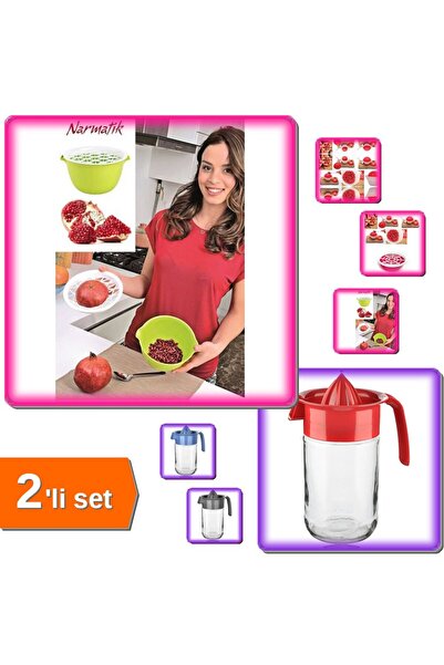 HerEveOyuncak Narmatik Pratik Nar Dökücü + Sürahi Tipi Cam Narenciye Sıkacağı...