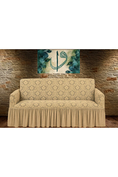 ELHAS غطاء أريكة جاكار لثلاثة أشخاص. نمط شال مرن وقابل للغسل، غطاء للأريكة وا...