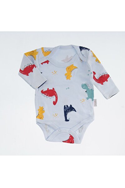 thesecret desire Dinosaur Patterned Long Sleeve Soft Baby Bodysuit – 0-3 Mont...