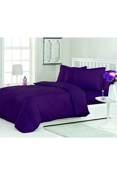 Özdilek Set cuvertură de pilota din satin dublu Line Prune