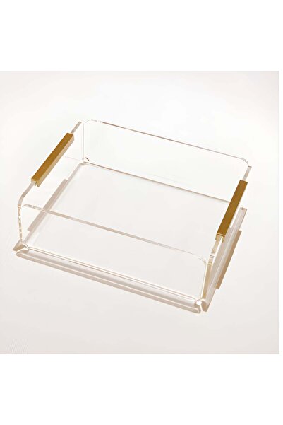 i love home glass صندوق تنظيم من البليكسي مع مقابض نحاسية 21×26×7 سم