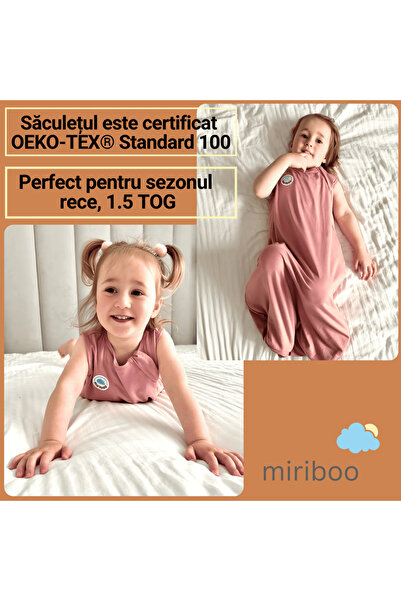 Miriboo Sleeping Bag for Babies and Children 0-6 and 6-12 months, Winter, 1.5 TOG, BAMBOO, Temperature Indicator