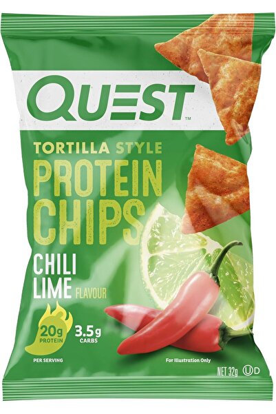 Quest Tortilla Style Protein Chips, Chili Lime, 32g (8 Pack)