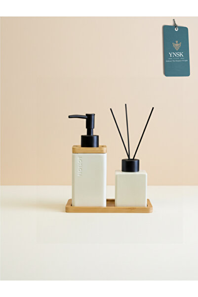 YNSK فخامة |   لوشن |   طقم حمام فاخر، موزع صابون سائل من السيراميك، زجاجة عط...