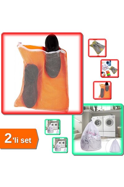 HerEveOyuncak Fermuarlı Hassas Çamaşır Ayakkabı Filesi 36x36 Cm + Çamaşır Yık...