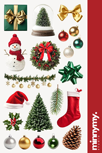 Minnymy New Year Collection Sticker, Çıkartma, Ajanda, Günlük, Planlayıcı, Bu...
