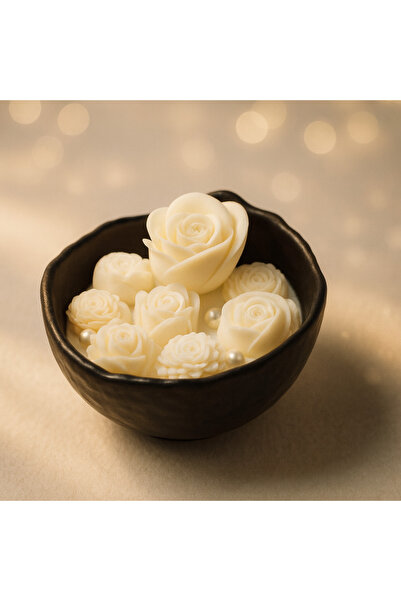 AKANART studio siyah çanak gül bahçesi dekoratif soya mum