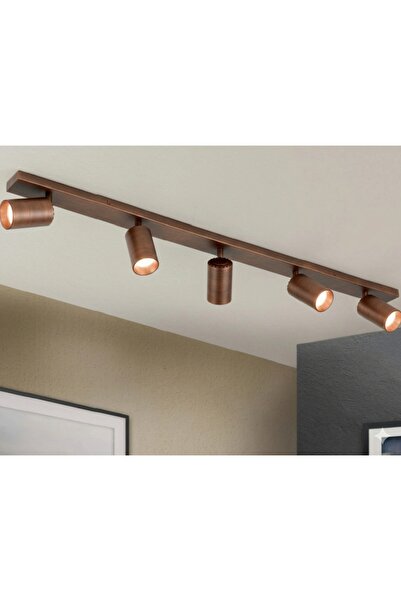Genel Markalar Beşli 5’li Bakır Eskitme Fırçalı GU10 LED Tavan Spot Hareketli...