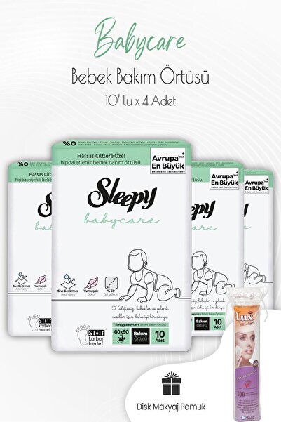 Sleepy غطاء العناية بالطفل من بيبي كير 10 قطع × 4 قطع و قطن ديسك
