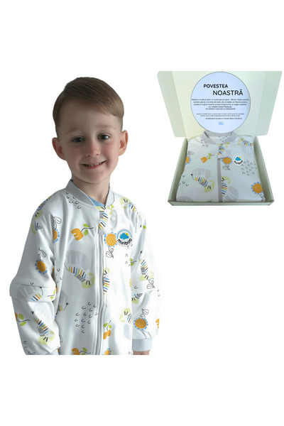 Miriboo Sleeping bag with feet 2.5-4 years, 1 TOG, 100% cotton, Temperature indicator