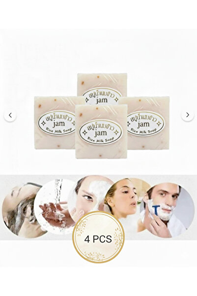 Jam صابونة الارز والحليب التايلاندية، 60 غرام، (4 قطع)