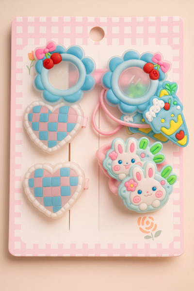 Srctech Set de 5 catarame albastre pentru fete și bebeluși