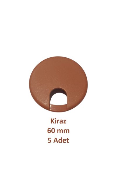 Adilon Masa Üstü Kablo Kanalı Deliği Kapağı, Kiraz, Masa Kapağı, 6 cm, (5 Adet)