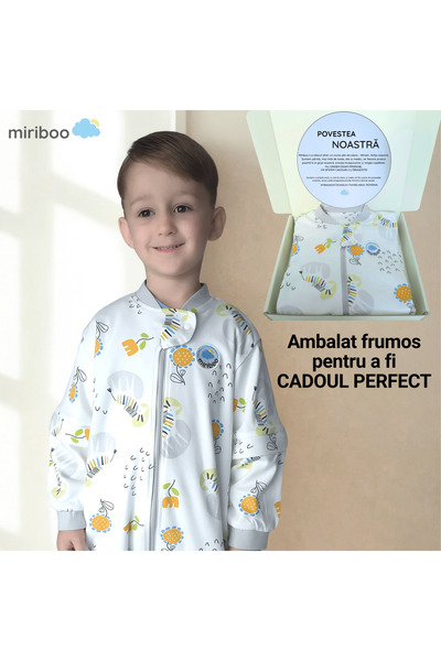Miriboo Sleeping bag with feet 2.5-4 years, 1 TOG, 100% cotton, Temperature indicator