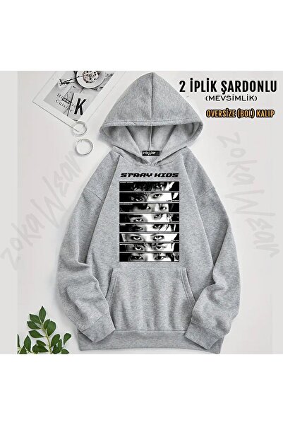 ZOKAWEAR Stray Kids Skzoo v2 cu imprimeu cu glugă Swea tricou (2 fire)