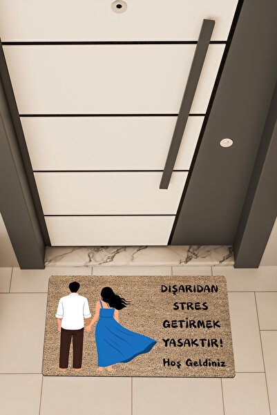 Dormot High-Quality Digital Printing, Family and Stress Are Forbidden Themed Doormat