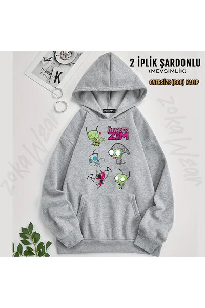 ZOKAWEAR Φούτερ Invader Zim v22 με τύπωμα με κουκούλα (2 νήματα)