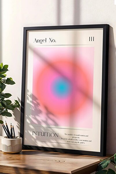 Saturn Angel No 111 Pictură înrămată cu cadru cu numere de înger, intuiție, a...