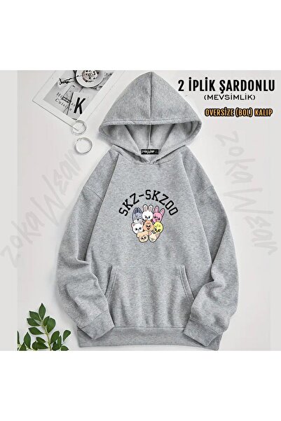ZOKAWEAR Φούτερ Stray Kids Skzoo v6 με τύπωμα με κουκούλα (2 νήματα)