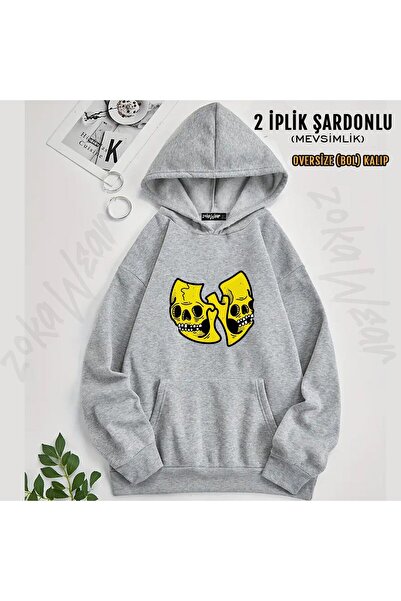 ZOKAWEAR سترة وو تانغ كلان v18 مطبوع بغطاء رأس (خيطين)