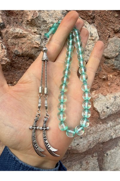 A-STİL TAKI سبحة هدية للرجال من العقيق العنبري من نوع Double Hz Ali Püskül