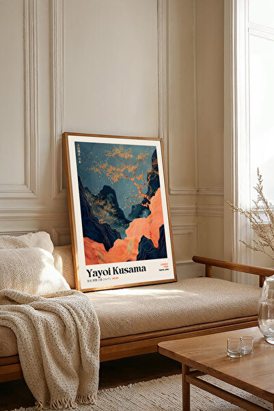 Dekorsiahome One Piece Wooden Framed Yayoi Kusama Paintings Tk2484