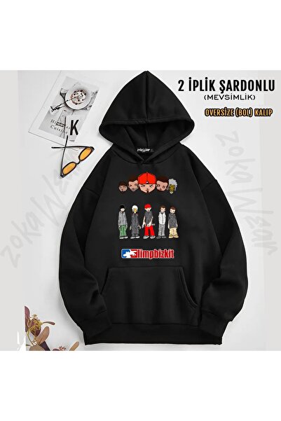 ZOKAWEAR Limp Bizkit V3 Printed Hooded Sweatshirt (2 Thread)
