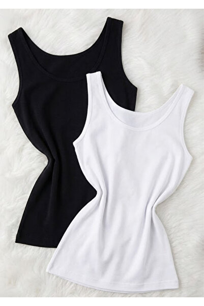 Loule Women's 2-Piece Textured Modal Cotton Undershirt - Shaping / Sculpting & Stretchy Fabric