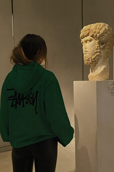 CLASSY.MODA Unisex 3 Thread Thick Fabric Back B Printed K Hooded Casual O Oversized Hoodie with Kangaroo Pocket