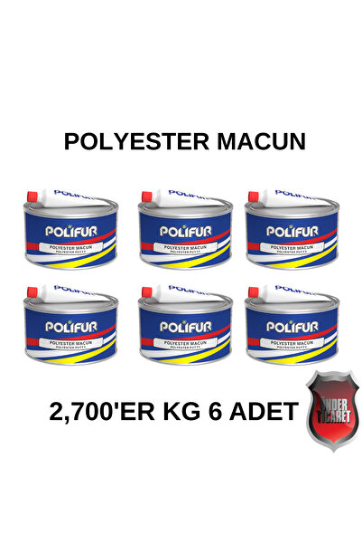 POLIFUR Polyester Çelik Macun 2,700'er Kg 6 Adet