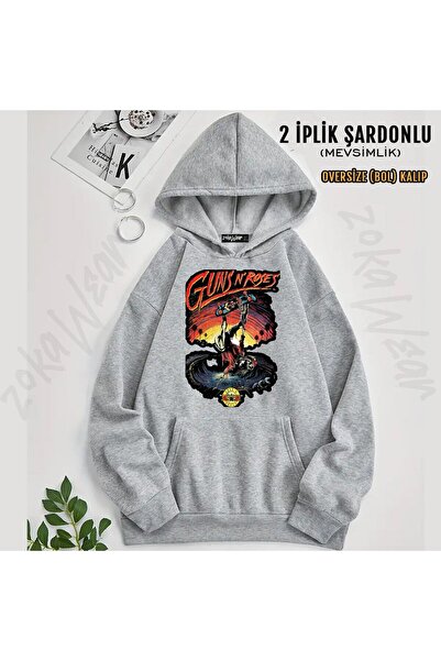 ZOKAWEAR Guns N Roses V29 Printed Hooded Sweatshirt (2 Thread)