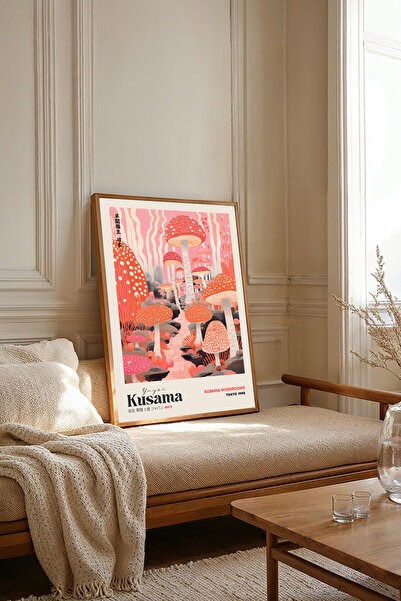 Dekorsiahome Picturi Yayoi Kusama cu rama din lemn dintr-o bucata TK2507