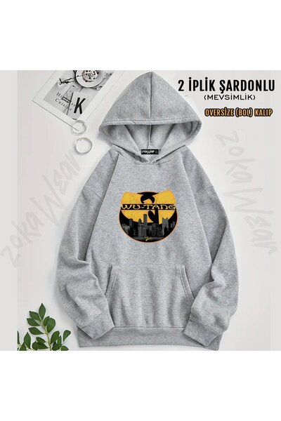 ZOKAWEAR سترة وو تانغ كلان v7 مطبوع بغطاء رأس (خيطين)