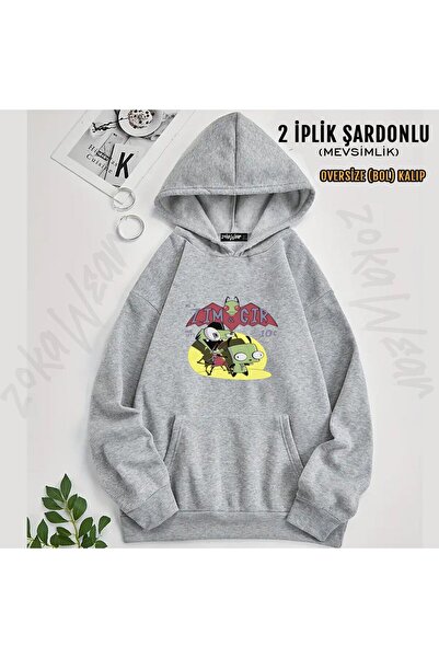 ZOKAWEAR Invader Zim V16 Printed Hooded Sweatshirt (2 Thread)