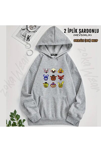 ZOKAWEAR Fnaf Five Nights v11 Štampano Sa kapuljačom Dukserica (2 niti)