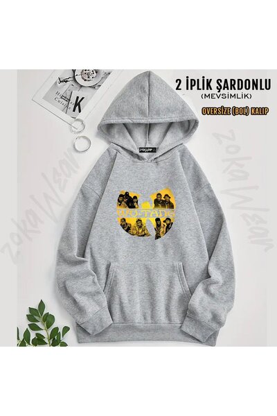 ZOKAWEAR سترة وو تانغ كلان v6 مطبوع بغطاء رأس (خيطين)