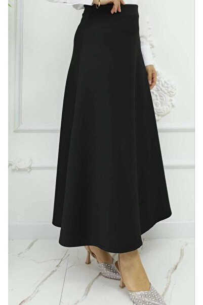 aytenli High-Waisted, Fitted Top and Flared Bottom, Ankle-Length Scuba Skirt for Women.