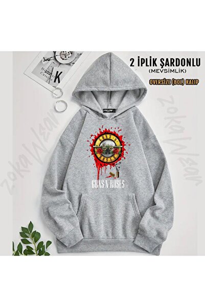 ZOKAWEAR Guns N Roses v17 cu imprimeu cu glugă Swea tricou (2 fire)