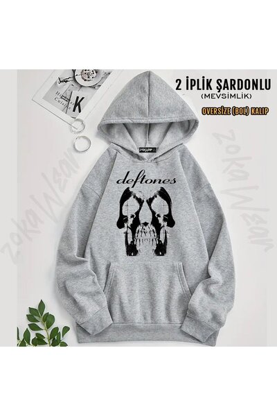 ZOKAWEAR Deftones v17 Суитшърт с качулка и печат (2-слоен)