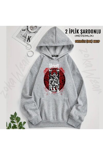 ZOKAWEAR سويت شيرت Slipknot v27 مطبوع بغطاء رأس (2 خيط)
