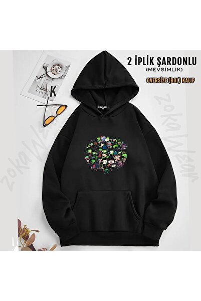 ZOKAWEAR سويت شيرت Invader Zim v25 مطبوع بغطاء رأس (خيطين)