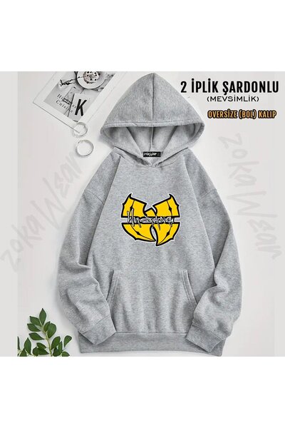 ZOKAWEAR سترة وو تانغ كلان v22 مطبوع بغطاء رأس (خيطين)