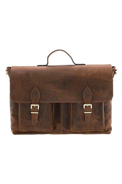 Bouletta Olympus 17" Uyumlu Hakiki Deri Vintage Evrak ve Laptop Çantası - Ant...