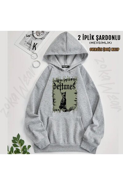 ZOKAWEAR Deftones v8 cu imprimeu cu glugă Swea tricou (2 fire)