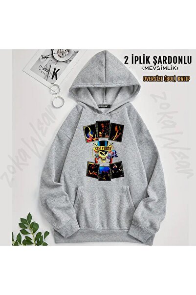 ZOKAWEAR Guns N Roses V26 Printed Hooded Sweatshirt (2 Thread)